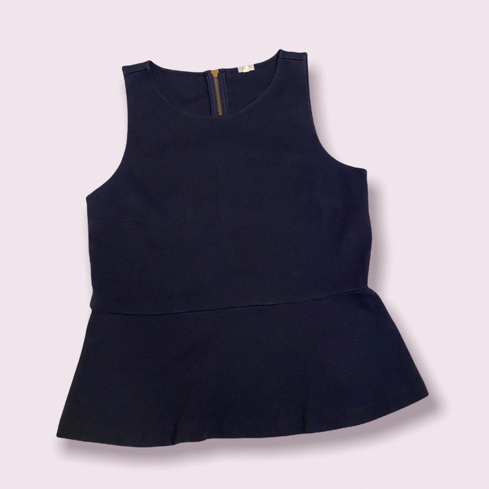 J. Crew Navy Peplum Top